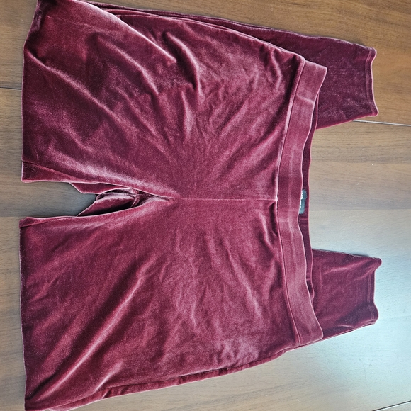 Express Velvet Maroon Leggings - Picture 2 of 4